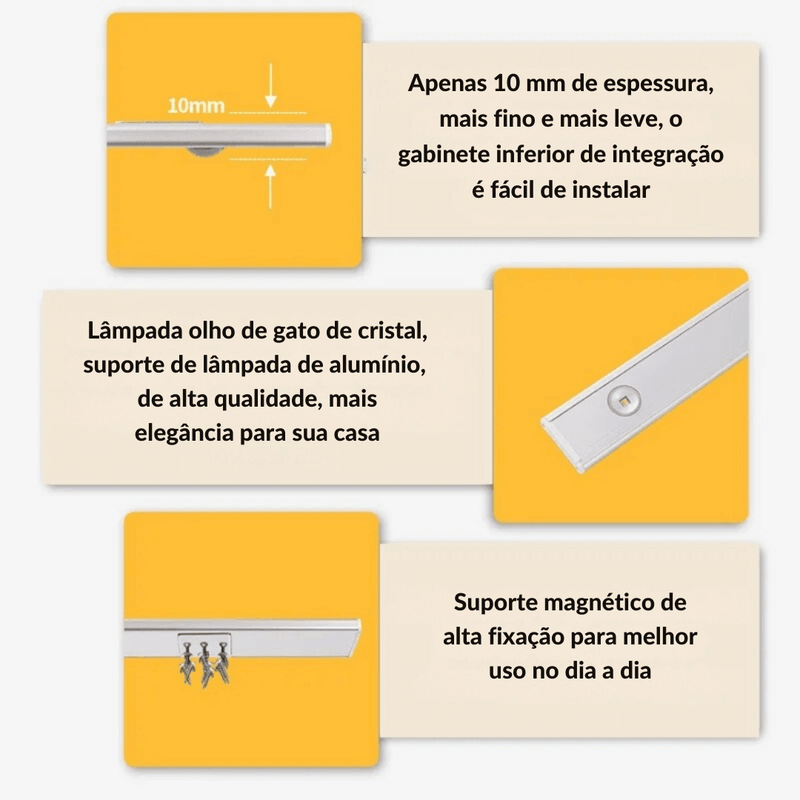 Lâmpada LED Magnética Com Sensor de Movimento