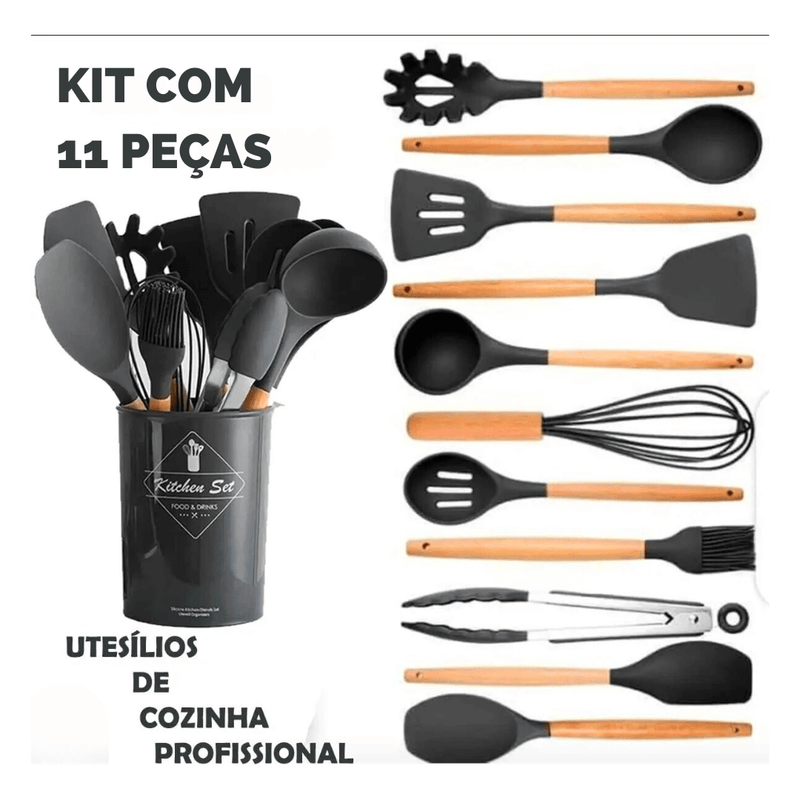 Utensílios de Cozinha Silicone 11 Peças