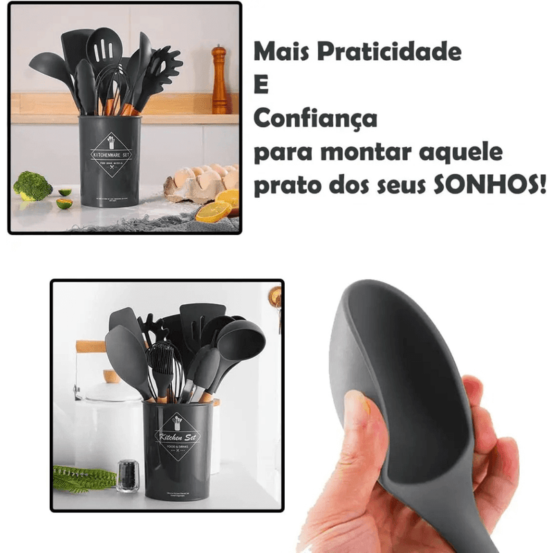 Utensílios de Cozinha Silicone 11 Peças