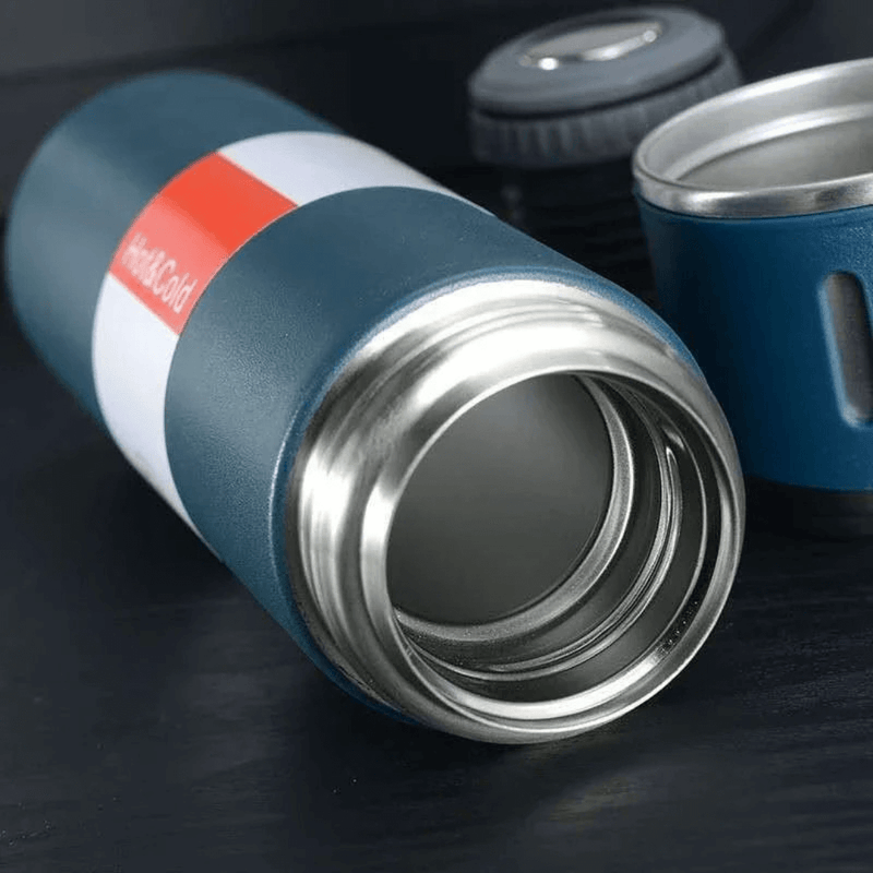 Kit Garrafa Térmica Vacuum Flask 3 Xícaras