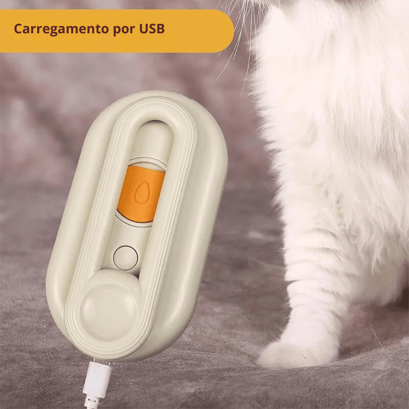 Escova 3 em 1 para Pets: Vapor, Massagem e Remoção de Pelos